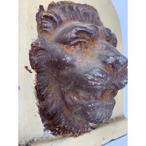 Pair of Vintage Antique Primitive Metal Lion Bookends